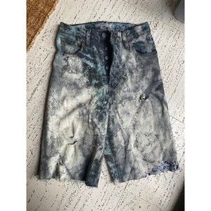Levi’s Ribcage Straight Cut Off Shorts Custom Tye Dye Distressed
